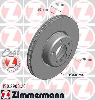 Тормозной диск ZIMMERMANN 150290320
