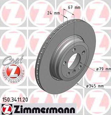 Тормозной диск ZIMMERMANN 150341120