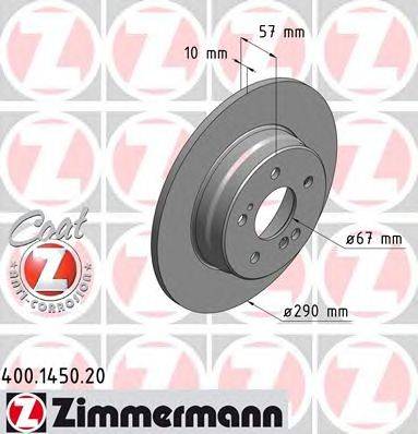 Тормозной диск ZIMMERMANN 400145020