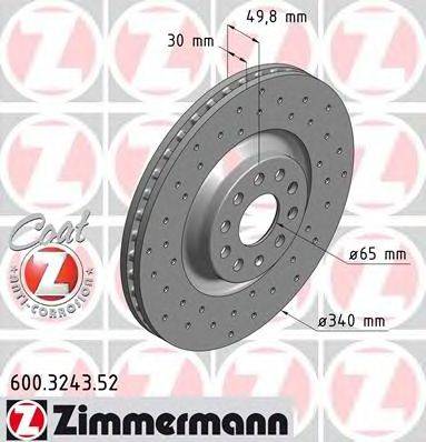 Тормозной диск ZIMMERMANN 600.3243.52