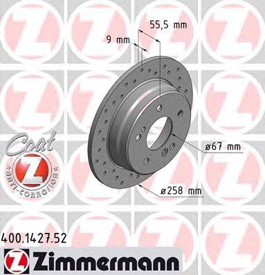 Тормозной диск ZIMMERMANN 400142752