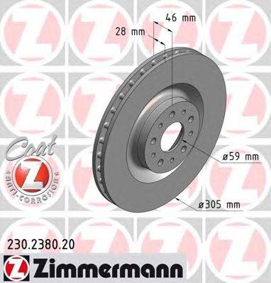 Тормозной диск ZIMMERMANN 230238020