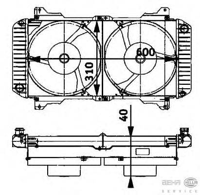 Радиатор, охлаждение двигателя BEHR HELLA SERVICE 1203102