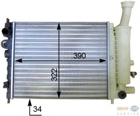 Радиатор, охлаждение двигателя GERI 24201