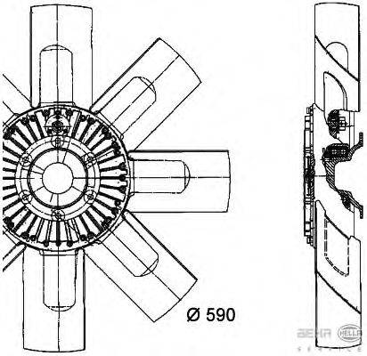 Вентилятор, охлаждение двигателя HELLA 8MV 376 727-281