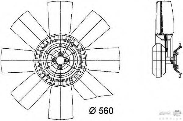 Вентилятор, охлаждение двигателя BEHR HELLA SERVICE 20974
