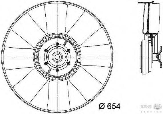 Вентилятор, охлаждение двигателя BEHR HELLA SERVICE 29037