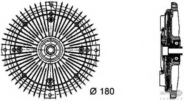 Сцепление, вентилятор радиатора HELLA 8MV 376 732-491