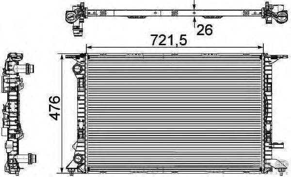Радиатор, охлаждение двигателя HELLA 8MK 376 745-581