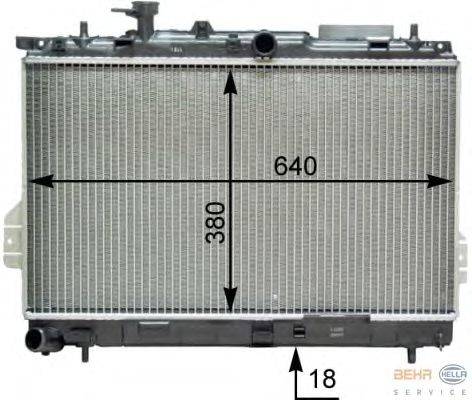 Радиатор, охлаждение двигателя HELLA 8MK 376 762-281