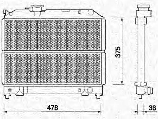 Радиатор, охлаждение двигателя MAGNETI MARELLI 350213369000