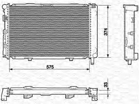 Радиатор, охлаждение двигателя MAGNETI MARELLI 350213539000