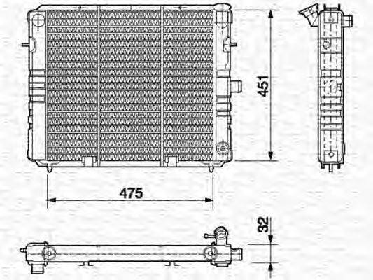 Радиатор, охлаждение двигателя MAGNETI MARELLI 350213575000
