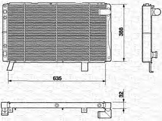 Радиатор, охлаждение двигателя MAGNETI MARELLI 350213602000