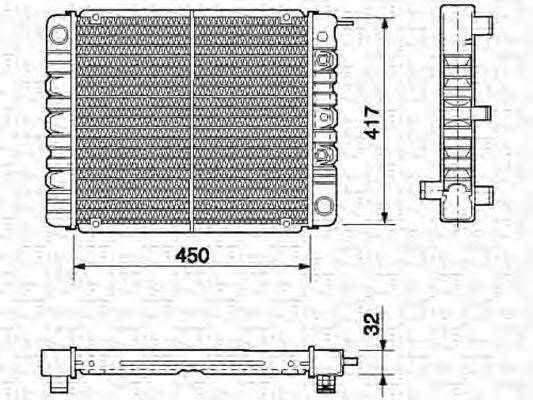 Радиатор, охлаждение двигателя MAGNETI MARELLI 350213664000