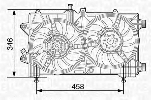 Вентилятор, охлаждение двигателя MAGNETI MARELLI 069422447010