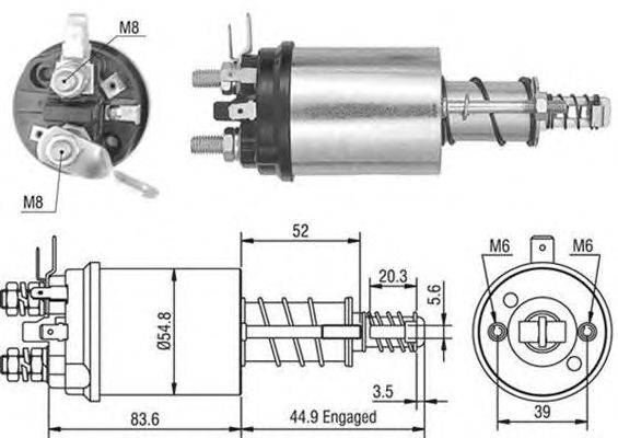 Тяговое реле, стартер MAGNETI MARELLI 940113050387