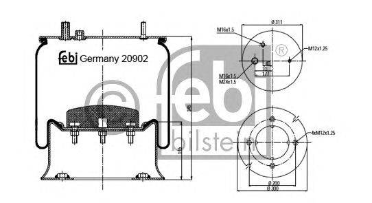 Кожух пневматической рессоры FEBI BILSTEIN 20902