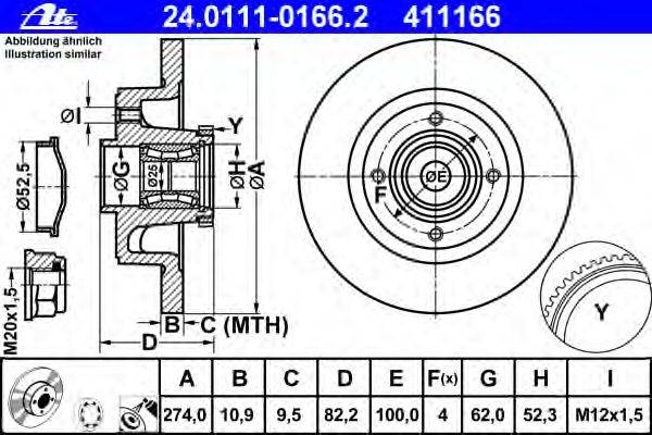 Тормозной диск ATE 24.0111-0166.2