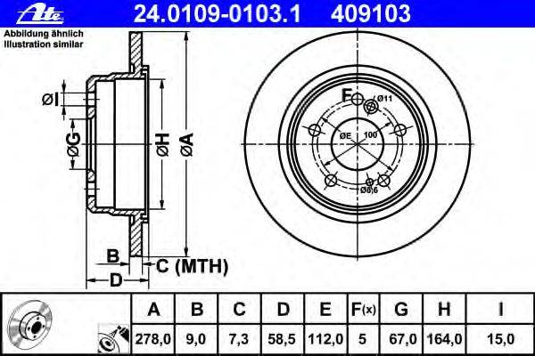 Тормозной диск ATE 24.0109-0103.1