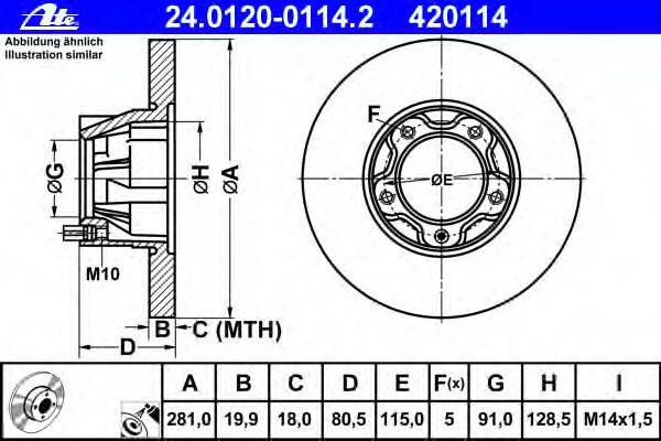 Тормозной диск ATE 24.0120-0114.2