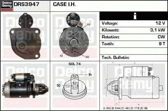 Стартер DELCO REMY DRS3947