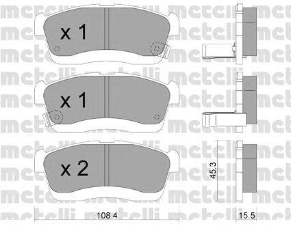 Комплект тормозных колодок, дисковый тормоз METELLI 22-0914-0