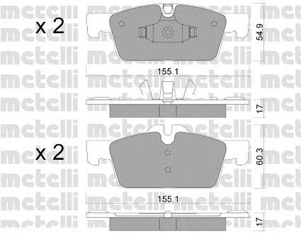 Комплект тормозных колодок, дисковый тормоз METELLI 22-0916-0
