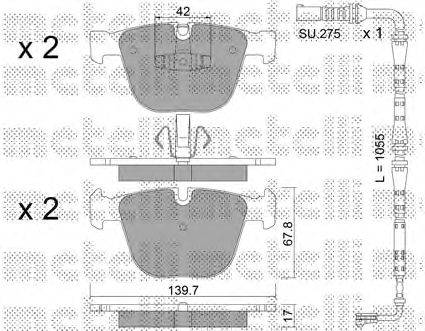 Комплект тормозных колодок, дисковый тормоз METELLI 22-0773-6K
