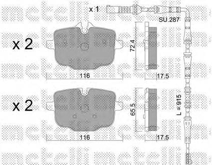 Комплект тормозных колодок, дисковый тормоз METELLI 22-0921-0K