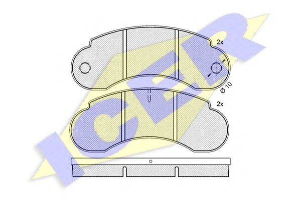 Комплект тормозных колодок, дисковый тормоз ICER 140559