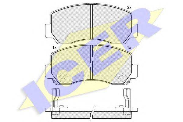 Комплект тормозных колодок, дисковый тормоз ICER 141164