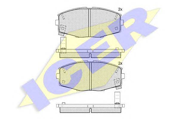 Комплект тормозных колодок, дисковый тормоз ICER 21377