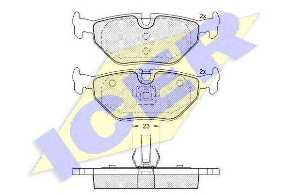 Комплект тормозных колодок, дисковый тормоз ICER 21935