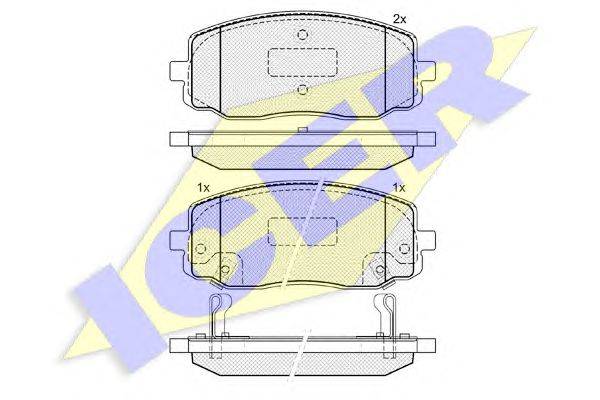 Комплект тормозных колодок, дисковый тормоз ICER 181709