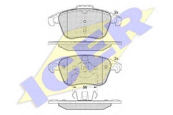 Комплект тормозных колодок, дисковый тормоз ICER 181866