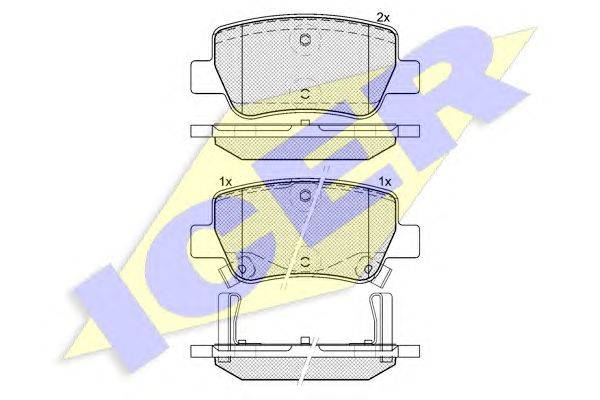 Комплект тормозных колодок, дисковый тормоз ICER 181916
