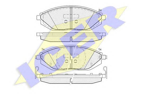 Комплект тормозных колодок, дисковый тормоз ICER 25269