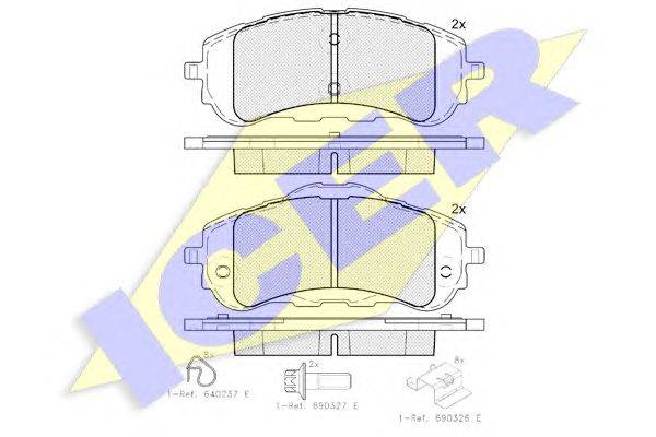 Комплект тормозных колодок, дисковый тормоз ICER 25583