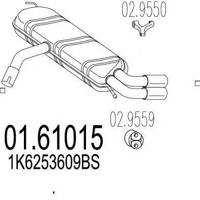 Глушитель выхлопных газов конечный MTS 01.61015