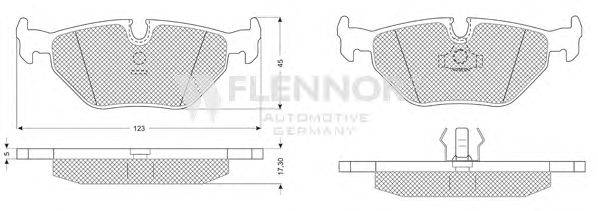 Комплект тормозных колодок, дисковый тормоз FLENNOR FB210157