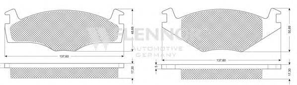 Комплект тормозных колодок, дисковый тормоз FLENNOR FB210181