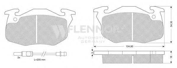 Комплект тормозных колодок, дисковый тормоз FLENNOR FB210213