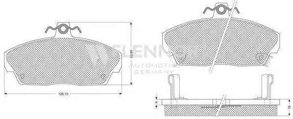 Комплект тормозных колодок, дисковый тормоз FLENNOR FB210244