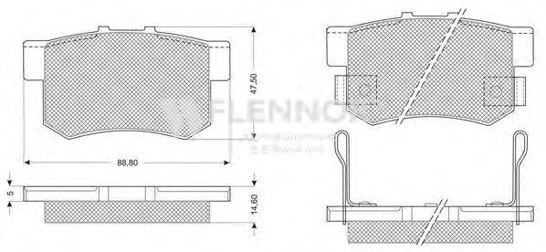 Комплект тормозных колодок, дисковый тормоз FLENNOR FB210259