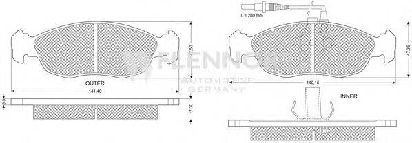 Комплект тормозных колодок, дисковый тормоз FLENNOR FB210279