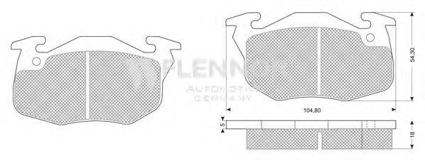Комплект тормозных колодок, дисковый тормоз FLENNOR FB210287