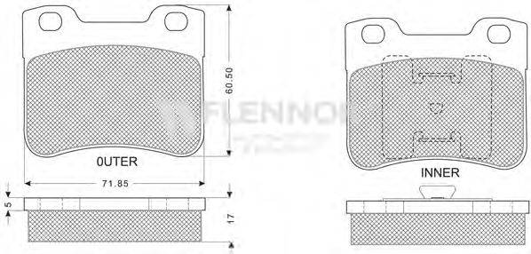 Комплект тормозных колодок, дисковый тормоз FLENNOR FB210300