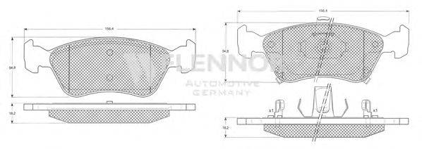 Комплект тормозных колодок, дисковый тормоз FLENNOR FB210391