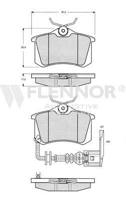 Комплект тормозных колодок, дисковый тормоз FLENNOR FB210634